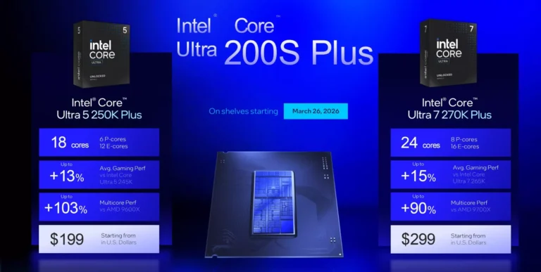 Intel unveils Core Ultra 7 270K Plus and Core Ultra 5 250K Plus for desktop gamers